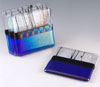 Link to set of 4 cobalt fused glass coasters by Chris Paulson